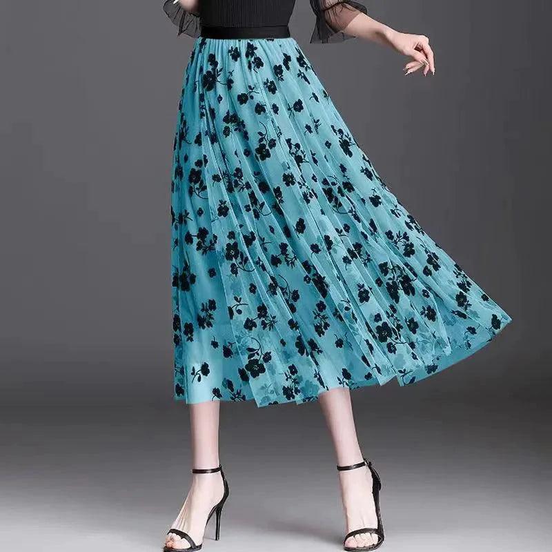 On sale - Mesh Floral Skirt - 8 Colours - Free shipping -