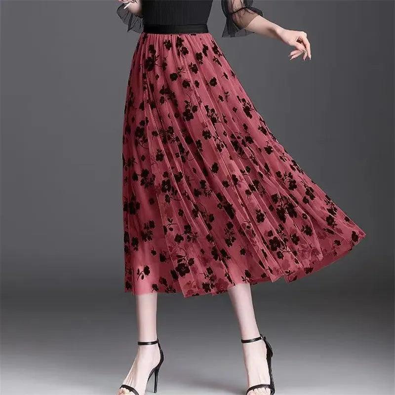 On sale - Mesh Floral Skirt - 8 Colours - Free shipping -