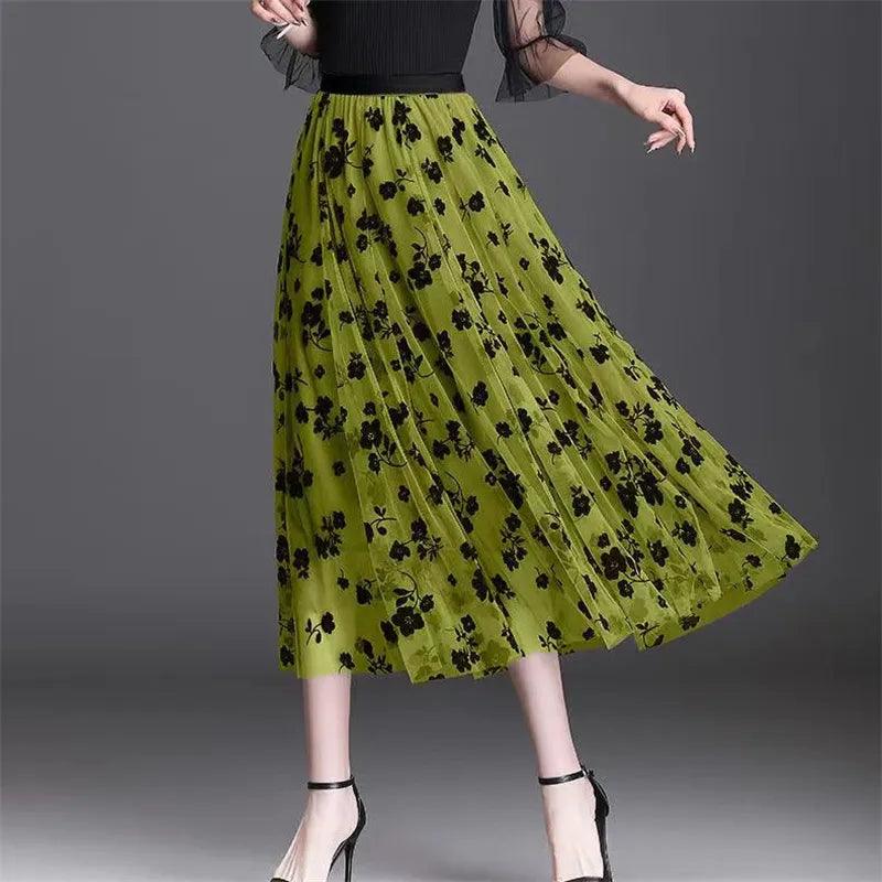 On sale - Mesh Floral Skirt - 8 Colours - Free shipping -