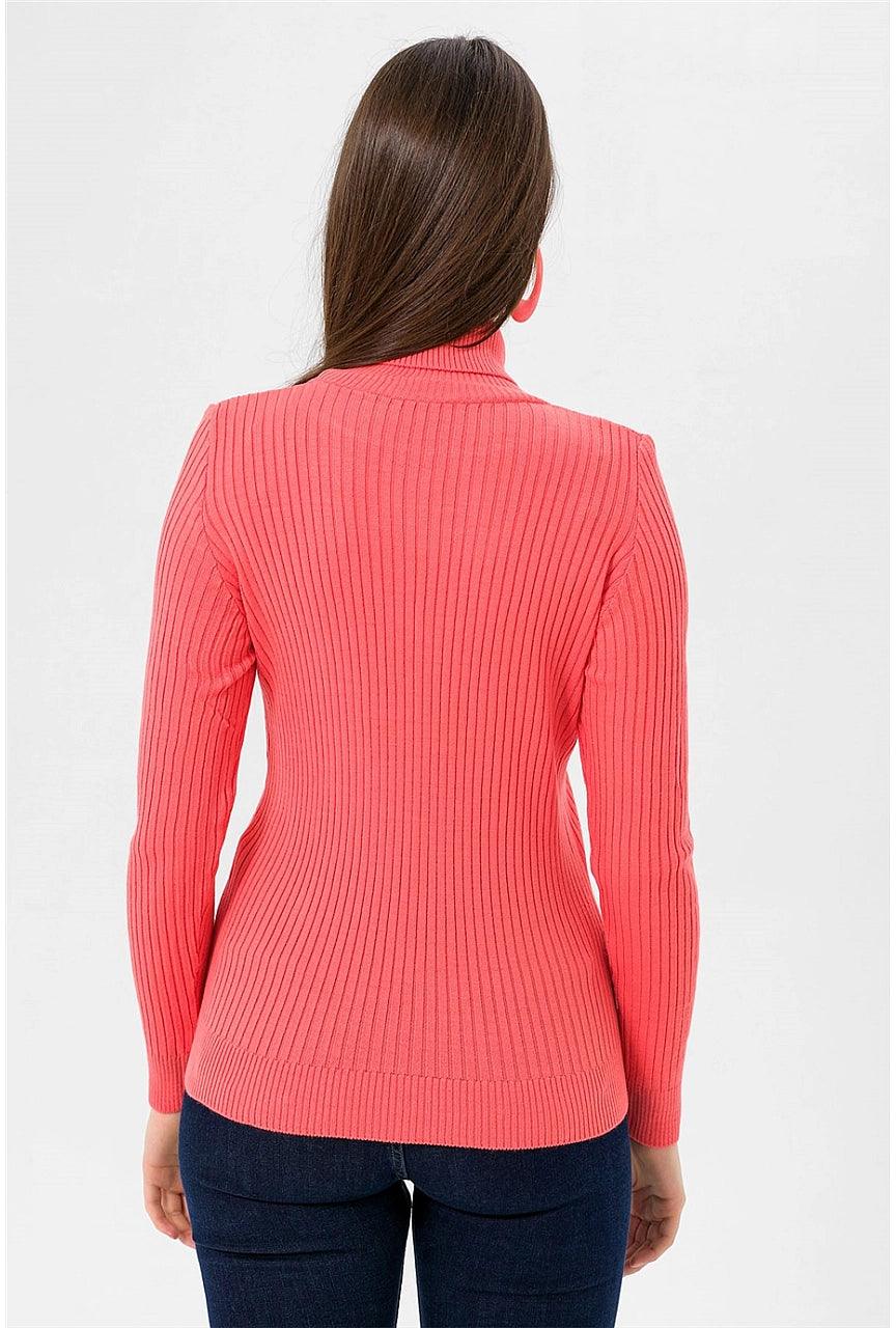 Knitted High Neck Cozy Sweater for Women