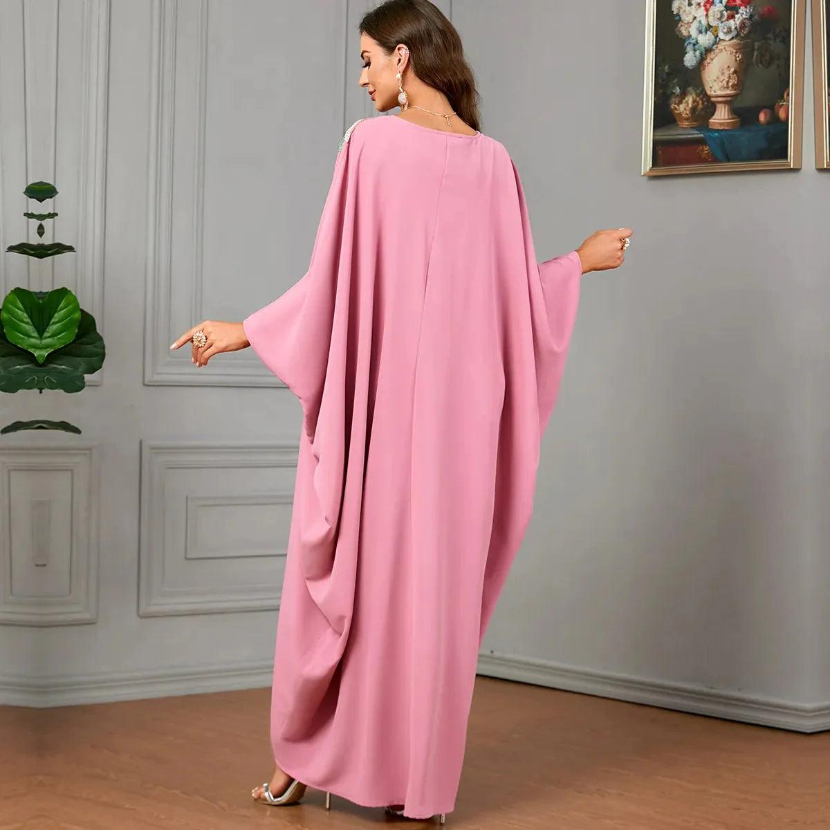 On sale - Muslim Abaya Dress - Pink - Free shipping -