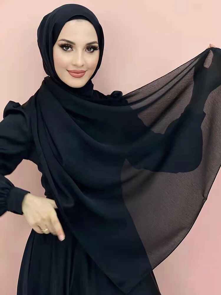 On sale - Muslim Abaya Silk Hijab - 8 Colours - Free