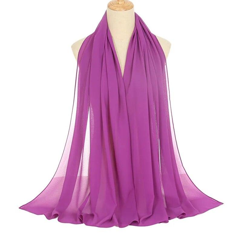 On sale - Muslim Chiffon Hijab Shawls - 75 Colours - Free