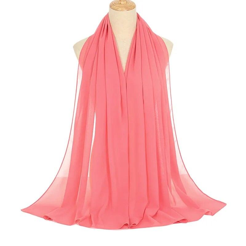 On sale - Muslim Chiffon Hijab Shawls - 75 Colours - Free