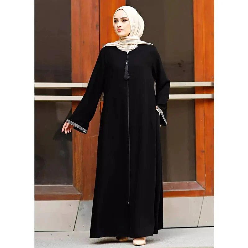 On sale - Muslim Dress Djellaba Caftan - Black - Free