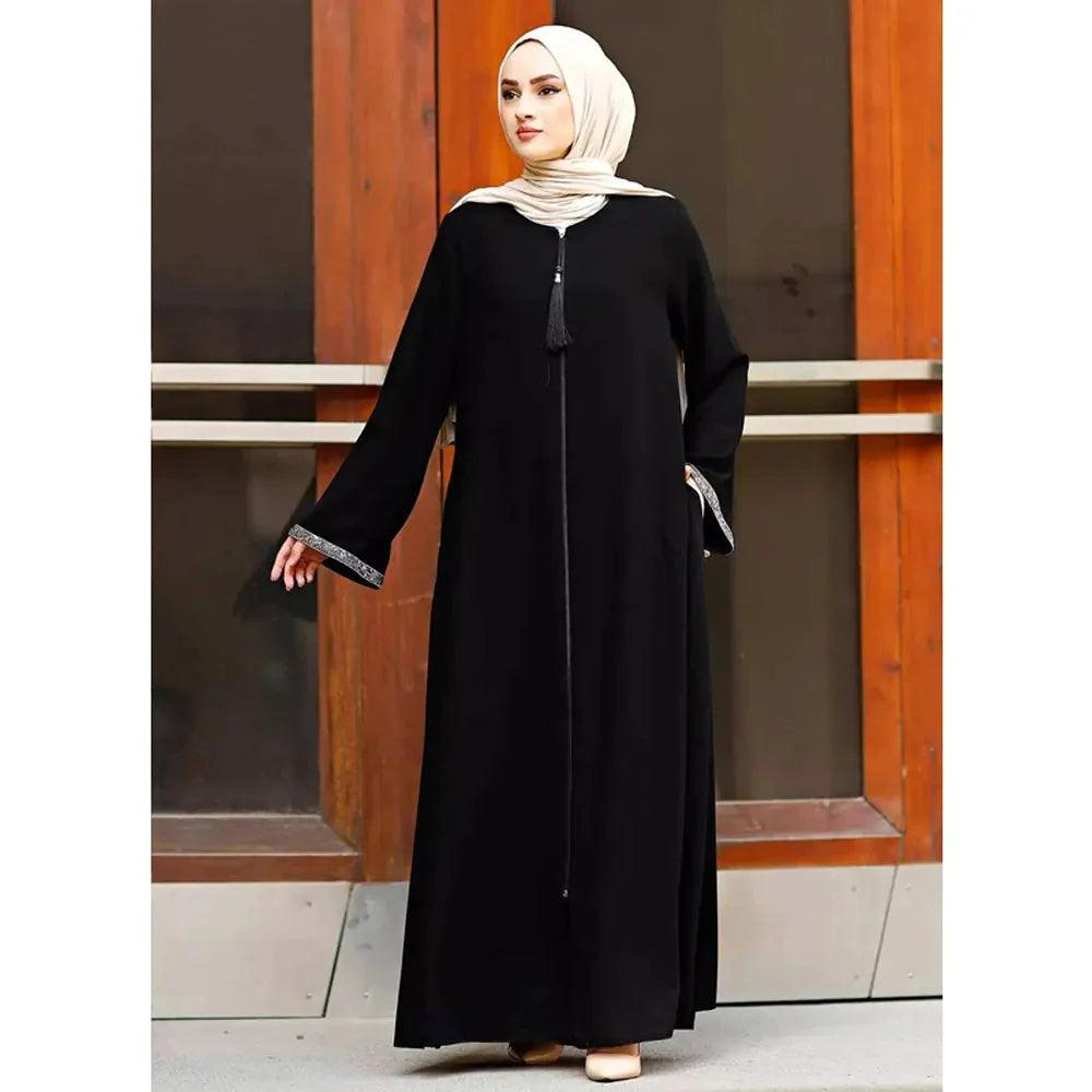 On sale - Muslim Dress Djellaba Caftan - Black - Free