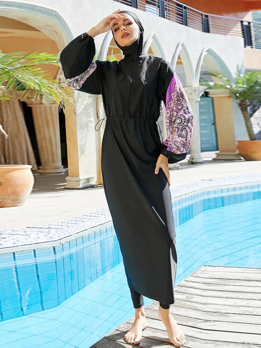 On sale - Muslim Swimwear Long Dress - Black - Free shipping