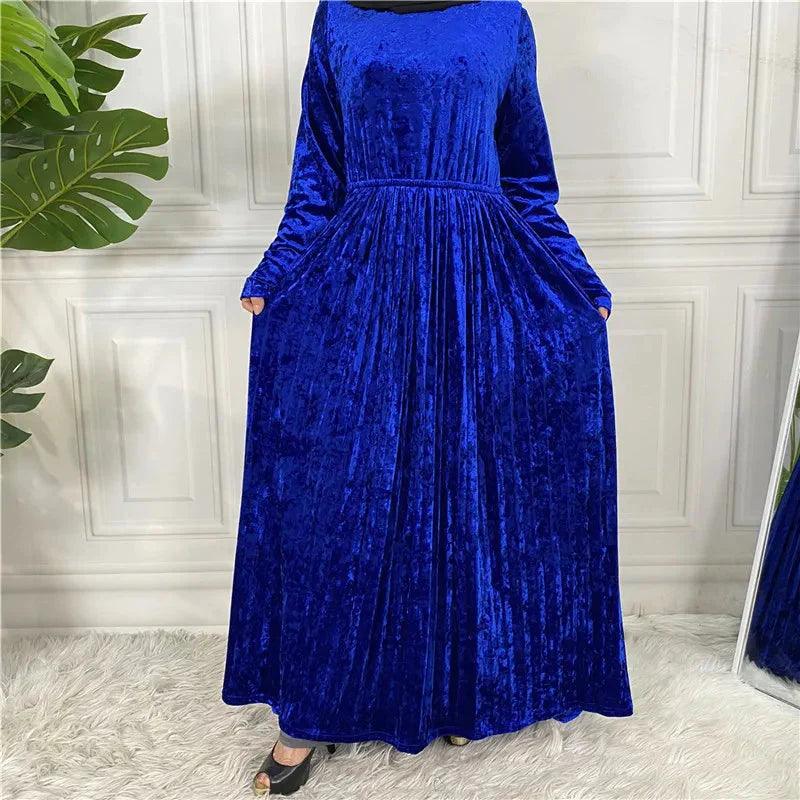 On sale - Muslim Women Pleated Dress - 8 Colours - Free