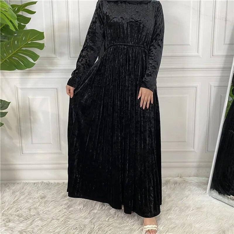 On sale - Muslim Women Pleated Dress - 8 Colours - Free