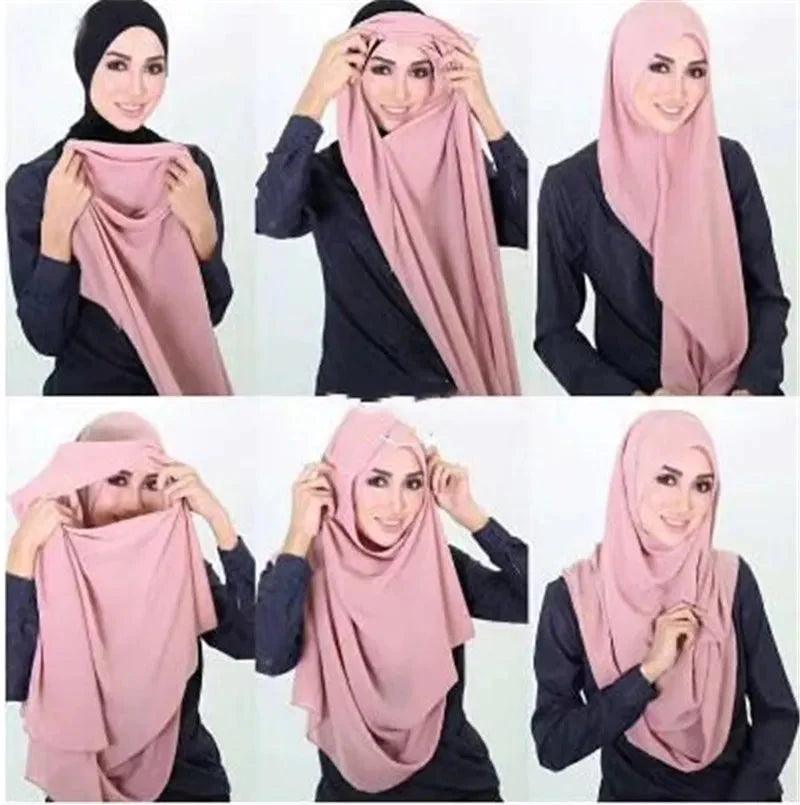 On sale - Plain Traditional Chiffon Hijab - 25 Colours -