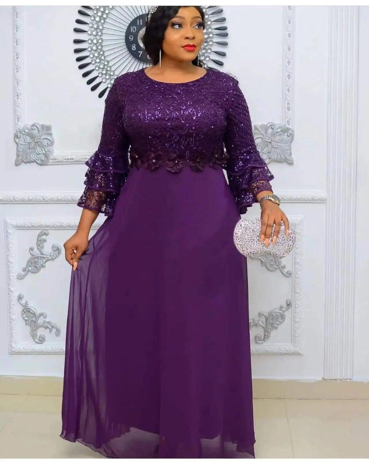 On sale - Plus Size African Modest Party Dresses - 4 Colours