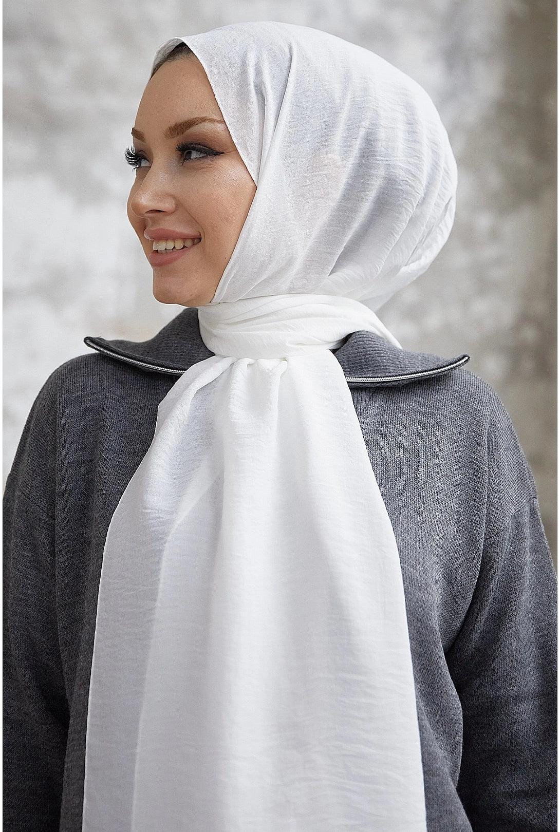Jazz White Hijab Scarf for Women - White