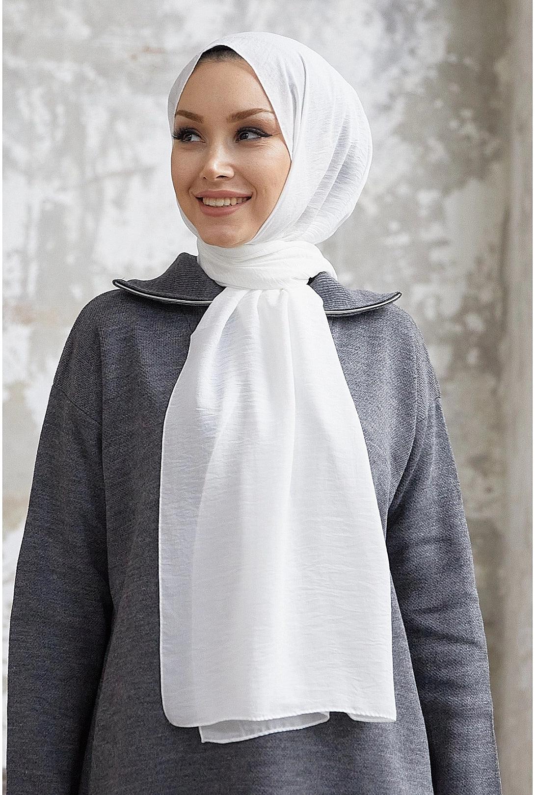 Jazz White Hijab Scarf for Women - White