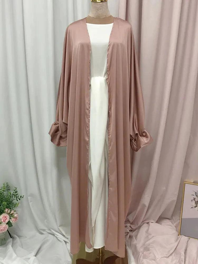 On sale - Satin Open Abaya - 10 Colours - Free shipping -