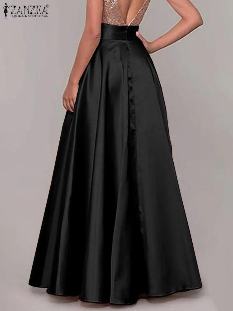 On sale - Satin Silk Long Skirts - 10 Colours - Free