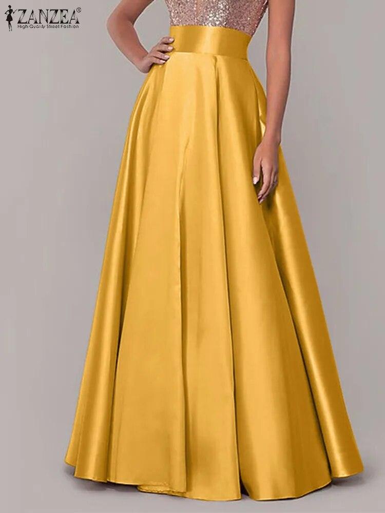 On sale - Satin Silk Long Skirts - 10 Colours - Free