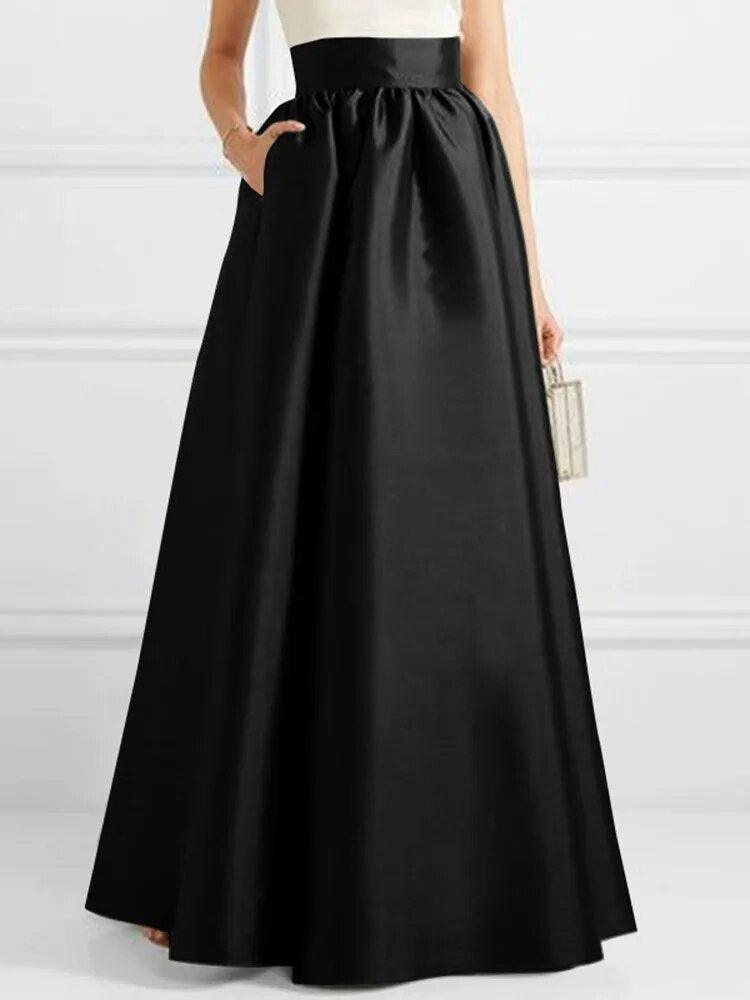 【COLOR iN ID】satin long skirt silky-sway-satin-maxi-skirt-