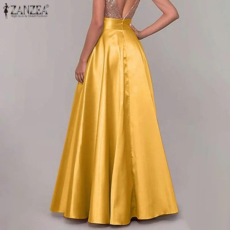 On sale - Satin Silk Long Skirts - 10 Colours - Free