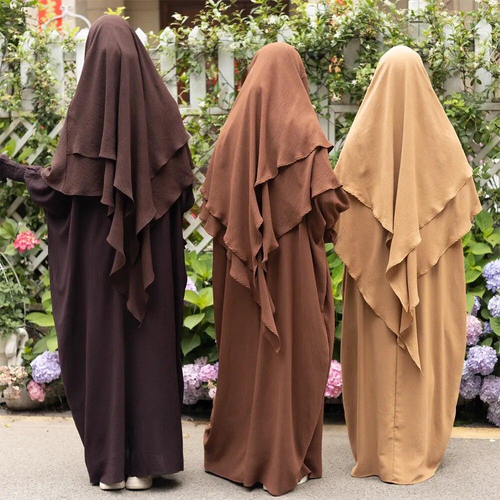 On sale - Smocked Cuff Abaya and Scarf - 16 Colours - Free