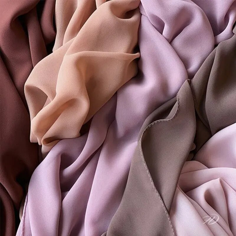 On sale - Solid Chiffon Headscarf - 64 Colours - Free