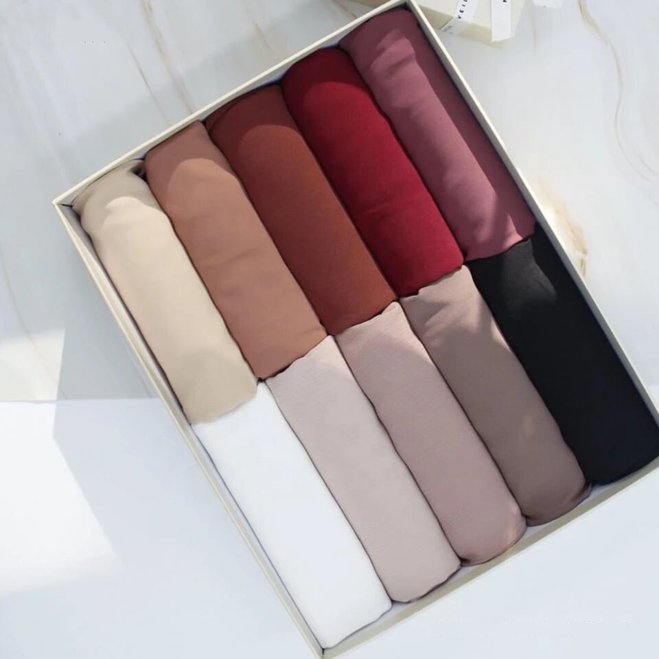 On sale - Solid Chiffon Headscarf - 64 Colours - Free