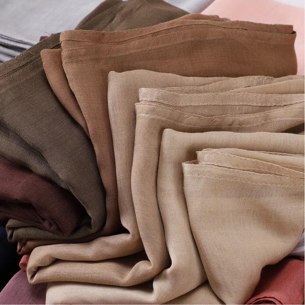 On sale - Thin Plain Hijab Scarf - 16 Colours - Free