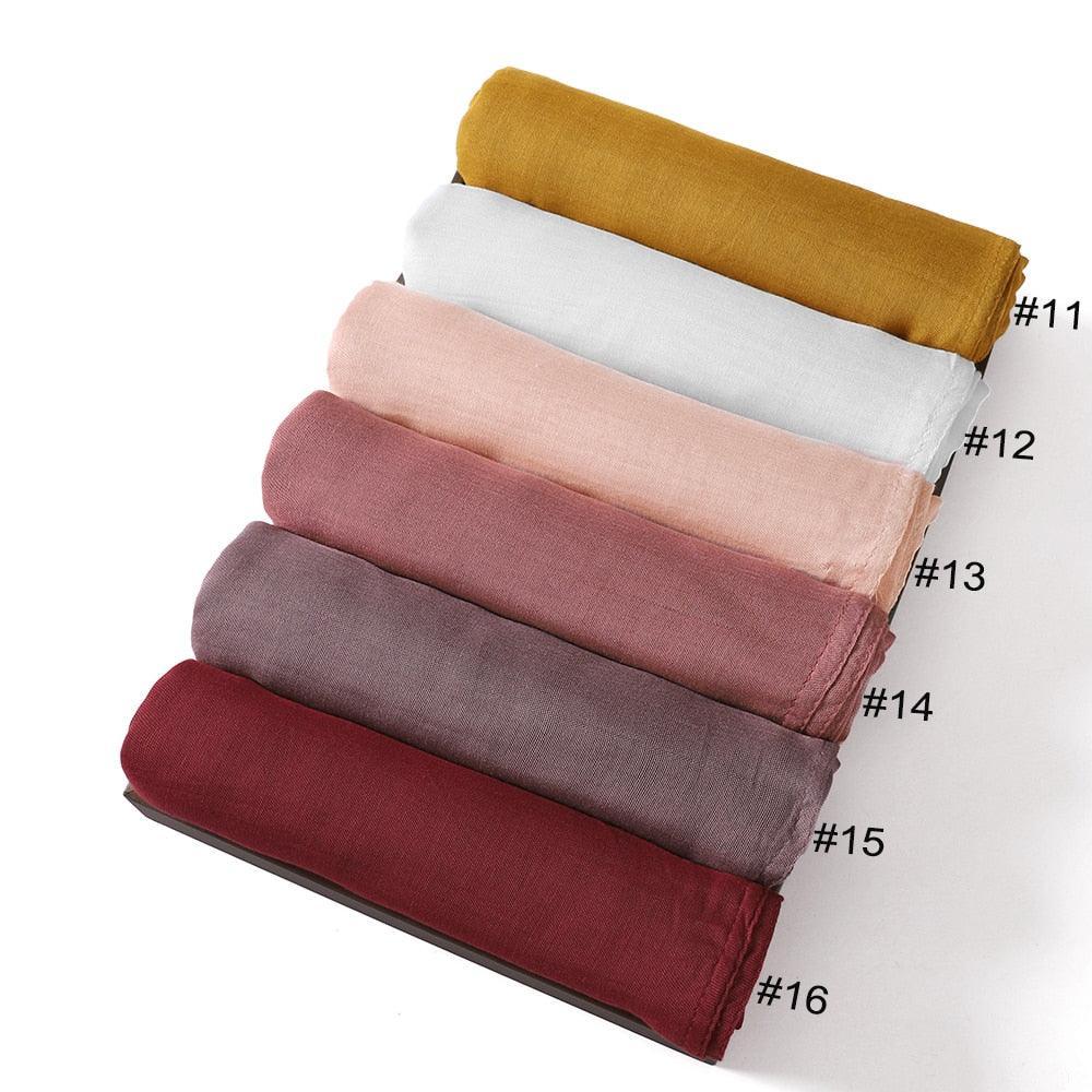 On sale - Thin Plain Hijab Scarf - 16 Colours - Free